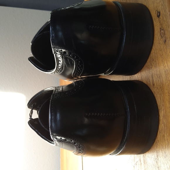 Stafford Comfort Plus OS Leather Wingtip Lace Up Loafers Black Mens 9 - Picture 4 of 11